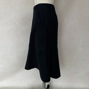 Uniqlo +J Jil Sander Black Wool A-Line Skirt Minimalist Tailored Size M